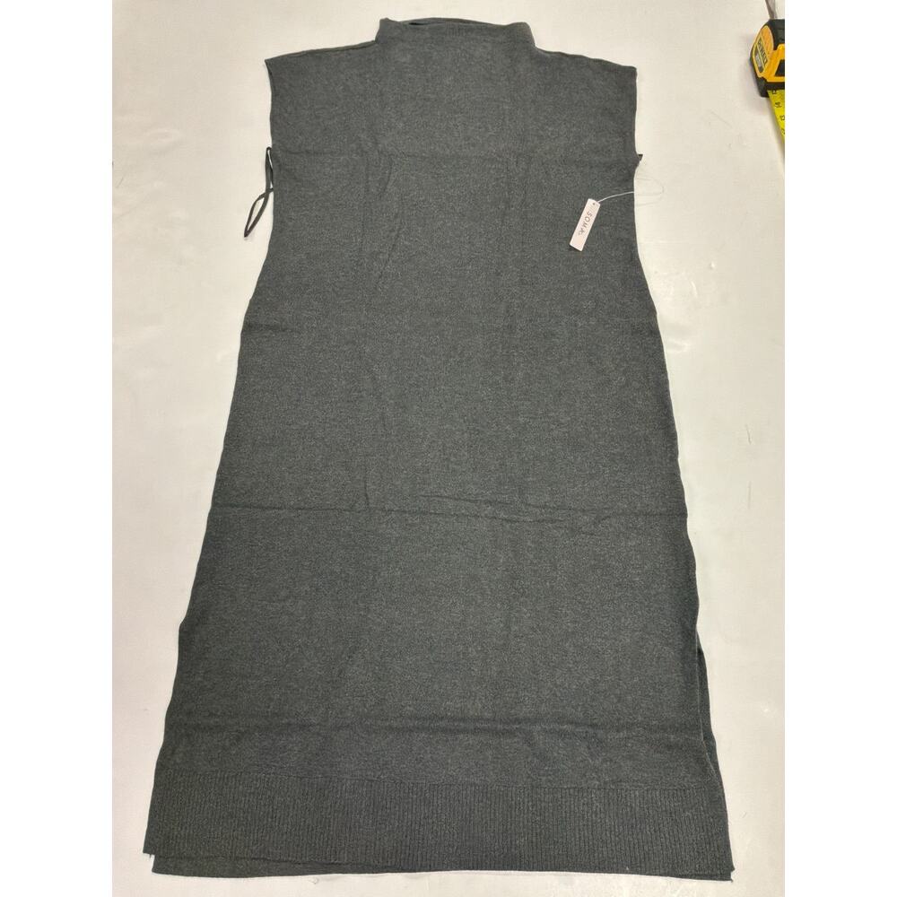 Soma Recycled Yarn Funnel Neck Midi Sweater Dress Women's L Heather Quartz Gray - Picture 2 of 8